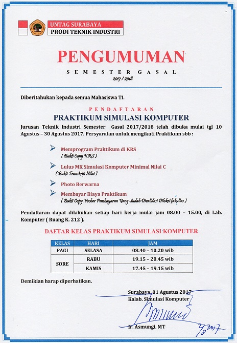 PRAKTIKUM SIMULASI KOMPUTER GASAL 2017/2018